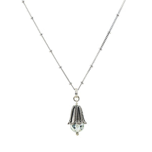 Prasiolite Green Amethyst bali style sterling silver pendant and necklace