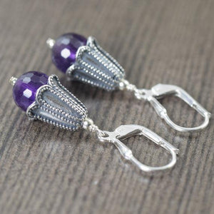 Purple Amethyst earrings for February birthstone