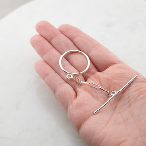 3 inches toggle clasp extender, LARGE 1 inch O ring, 2 inch T bar, necklace extension in sterling silver, PaperClip chain