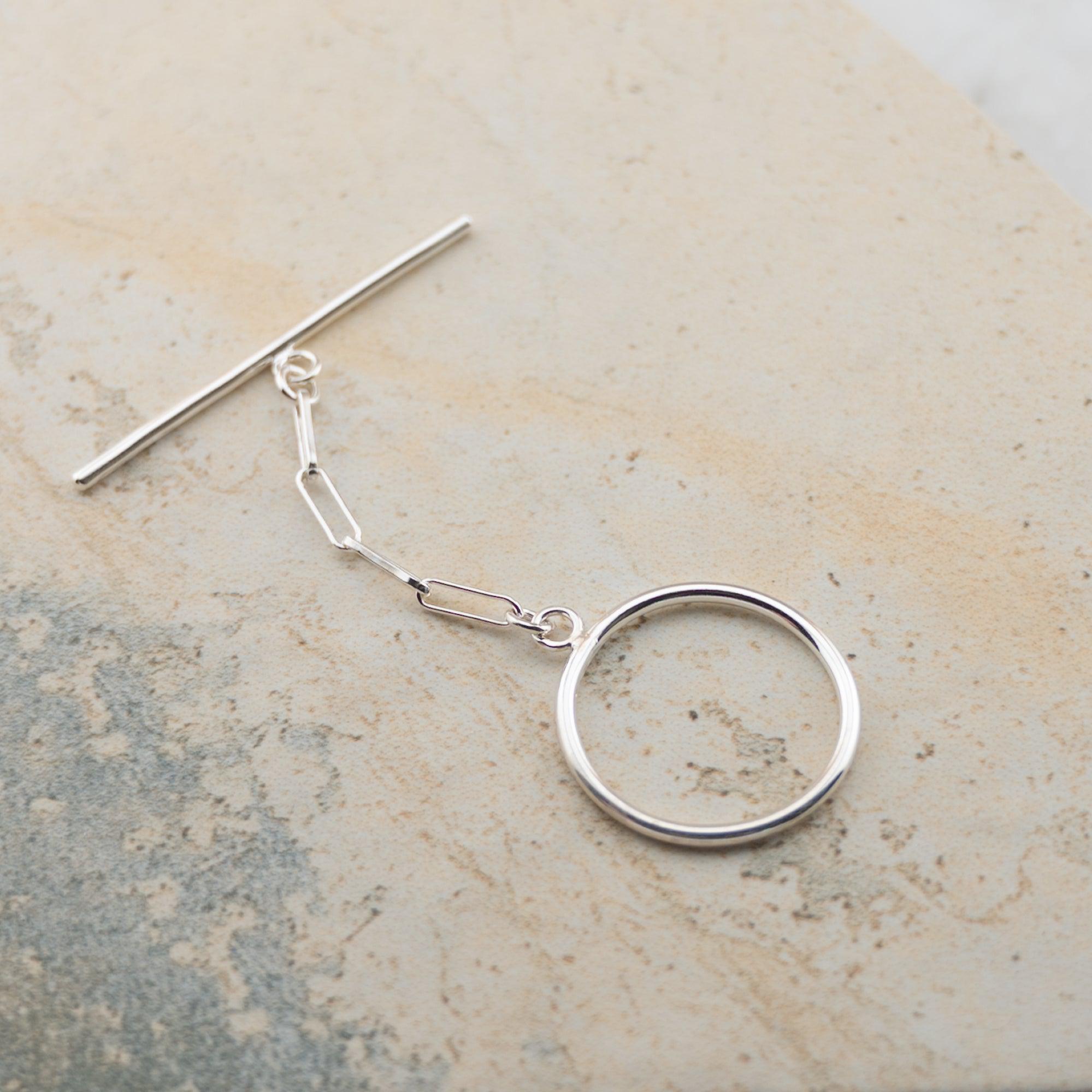 3 inches toggle clasp extender, LARGE 1 inch O ring, 2 inch T bar, necklace extension in sterling silver, PaperClip chain