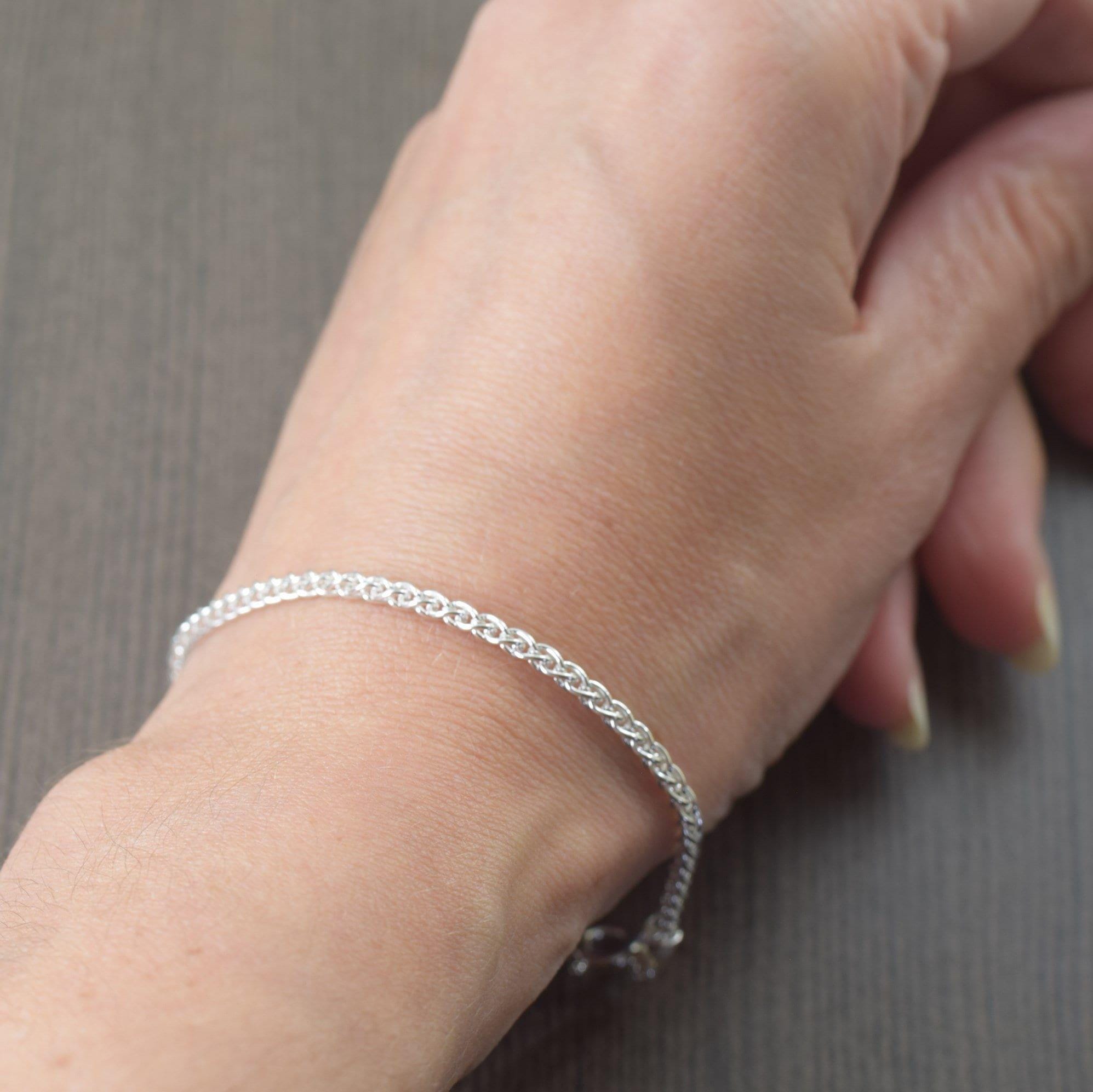 925 Sterling Silver Wheat chain, unisex sterling silver chain, 2mm thick chain, 7 inch, 8 inch, 16 inch, 20 inch and 30 inch
