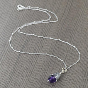 Amethyst birthstone necklace, Aquarius Necklace, February birthstone, Pisces Necklace