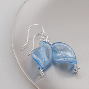 Blue Murano glass Twist design dangle earrings, gifts for her, 3 Colors, Pick One