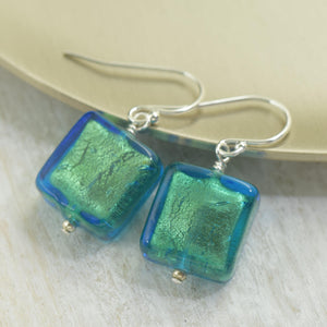 Blue Murano glass earrings