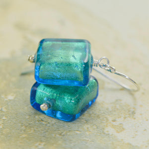 Blue Murano glass earrings