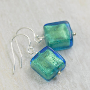 Blue Murano glass earrings