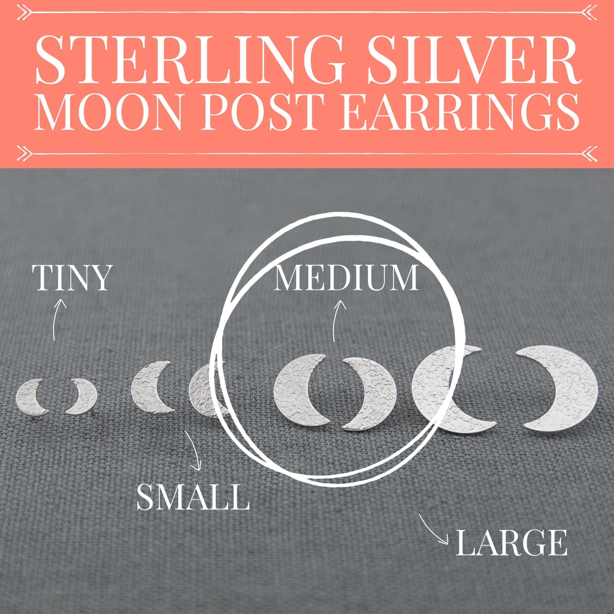 Crescent Moon Post Stud Earrings Sterling Silver Crescent Moon Post Stud Earrings Sterling Silver