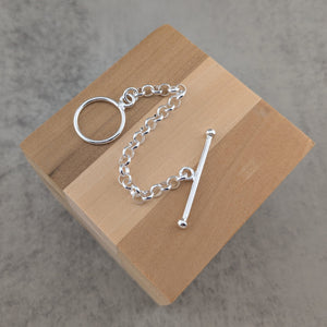 Custom Toggle Clasp Extender. 4 inches, sterling silver