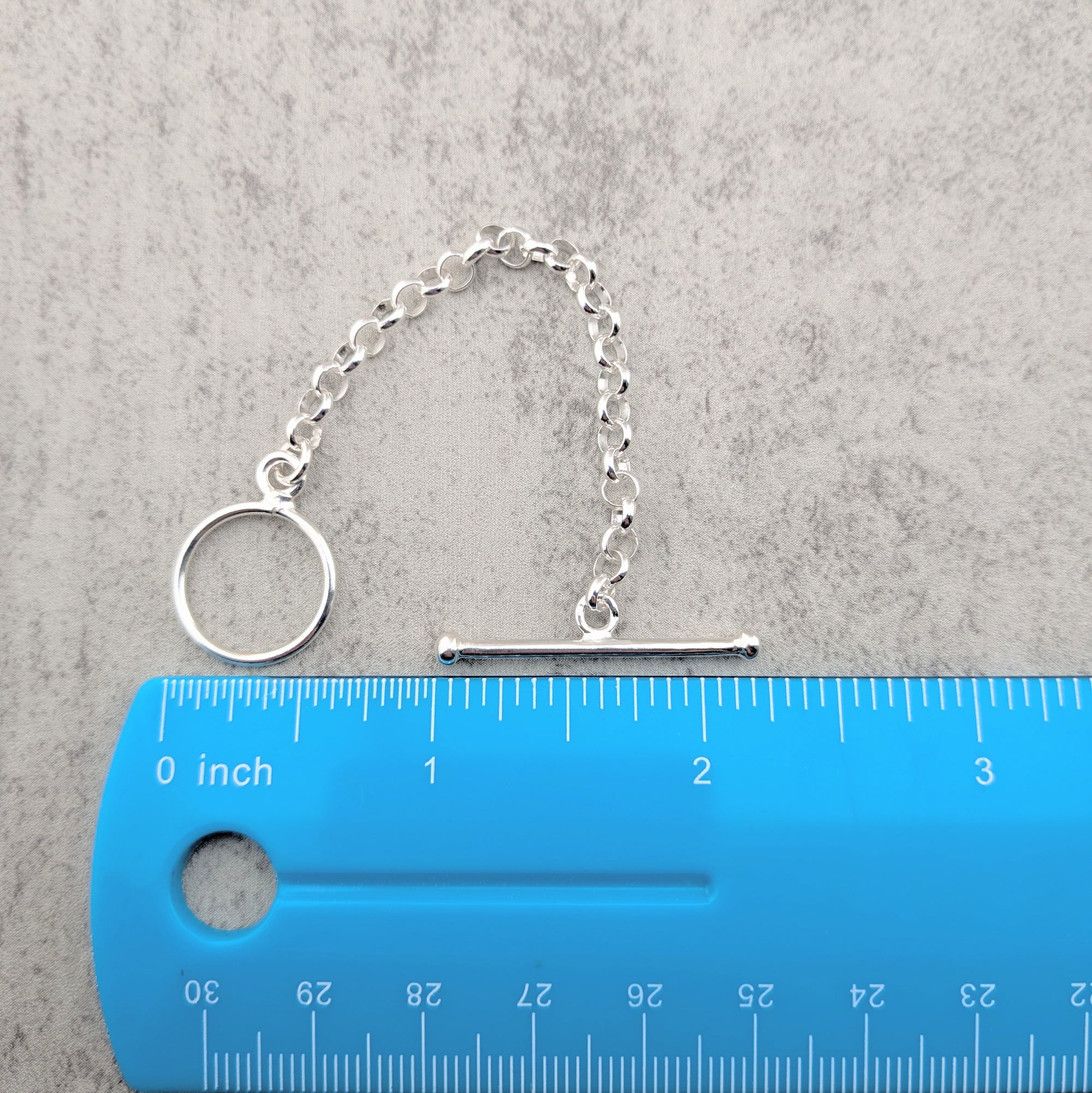 Custom Toggle Clasp Extender. 4 inches, sterling silver