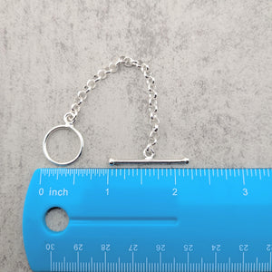 Custom Toggle Clasp Extender. 4 inches, sterling silver