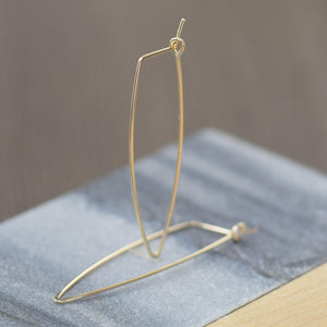 Funky, gold filled or silver oblong hoop earrings