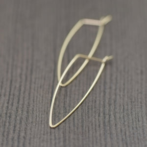 Funky, gold filled or silver oblong hoop earrings