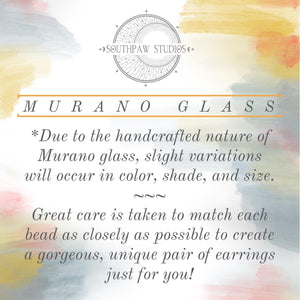 Gold Filled Garnet Red Murano glass earrings