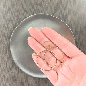 Gold filled hoops with hammered texture, gifts for her