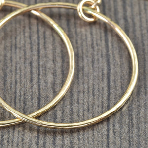 Gold filled or Sterling silver hammered textured Hoops