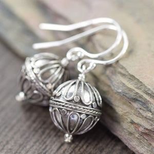 Hot Air balloon earrings, Sterling silver