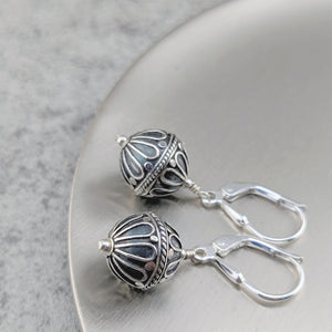 Hot Air balloon earrings, Sterling silver