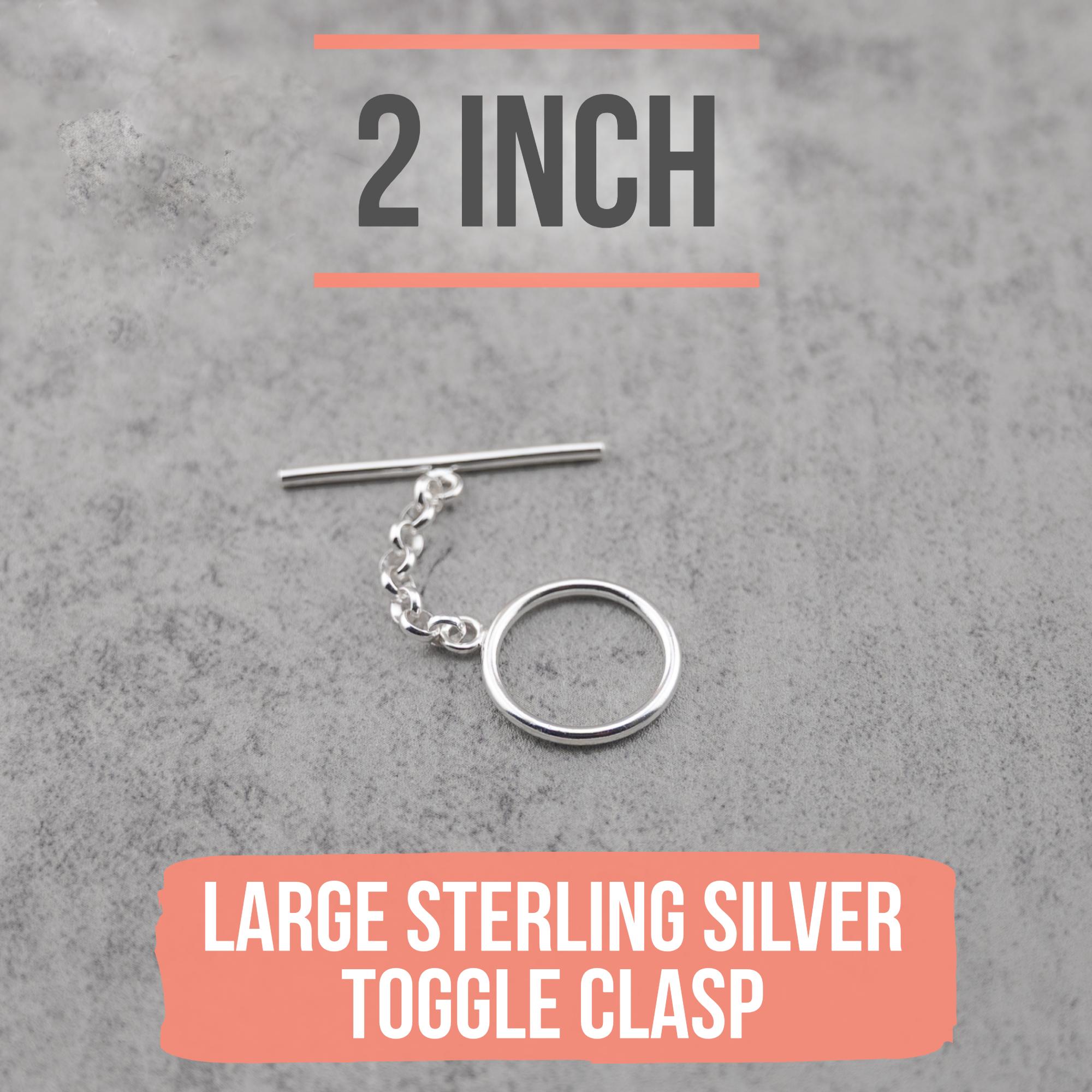 Large Sterling silver toggle clasp extender necklace extension 2, 3, 4, & 5 inch options