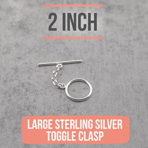 Large Sterling silver toggle clasp extender necklace extension 2, 3, 4, & 5 inch options