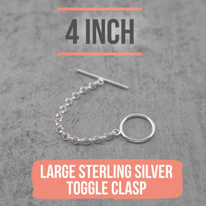 Large Sterling silver toggle clasp extender necklace extension 2, 3, 4, & 5 inch options