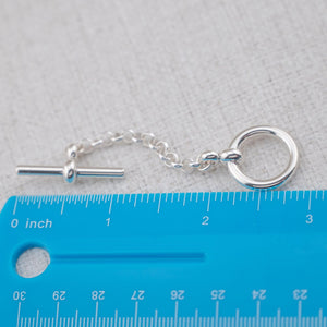 Large Sterling silver toggle clasp extender necklace extension 2, 3 & 4 inch options