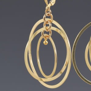 Large gold filled triple hoop earrings