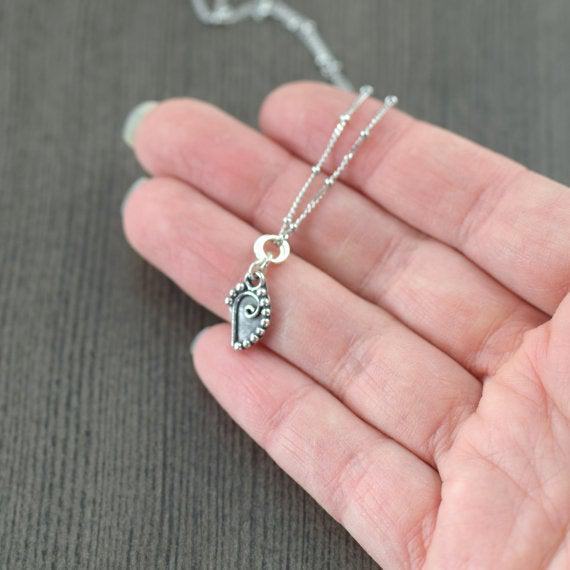 Leaf necklace in sterling silver, bali inspired gardening gifts, botanical nature jewelry