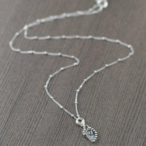 Leaf pendant on sterling silver satellite chain, bali inspired botanical gardening jewelry gift