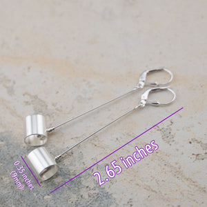 Long sterling silver dangle spinner earrings