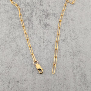 PaperClip chain link necklace or bracelet, 7-30 inches, Gold filled OR Sterling Silver