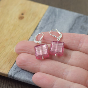 Ruby Murano Venetian glass earrings