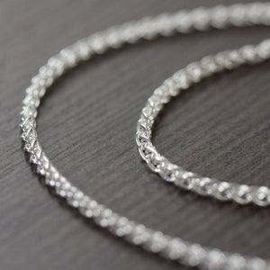 Sterling silver Italian Chain, 2mm Wheat design, Unisex chain