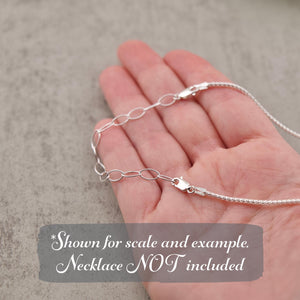 Sterling silver necklace or bracelet chain lever clasp extender 2-5 inch adjustable chain. Pick 1.