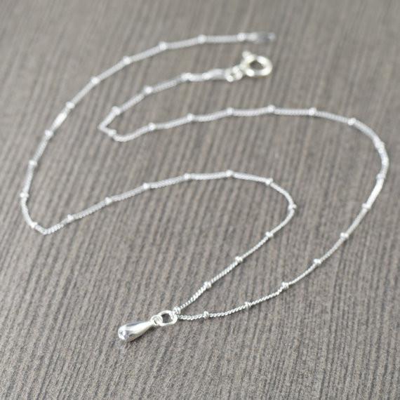 Teardrop pendant necklace available in sterling silver