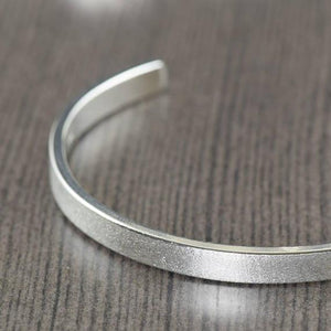 Unisex Sterling men or women silver cuff bracelet satin finish bracelet