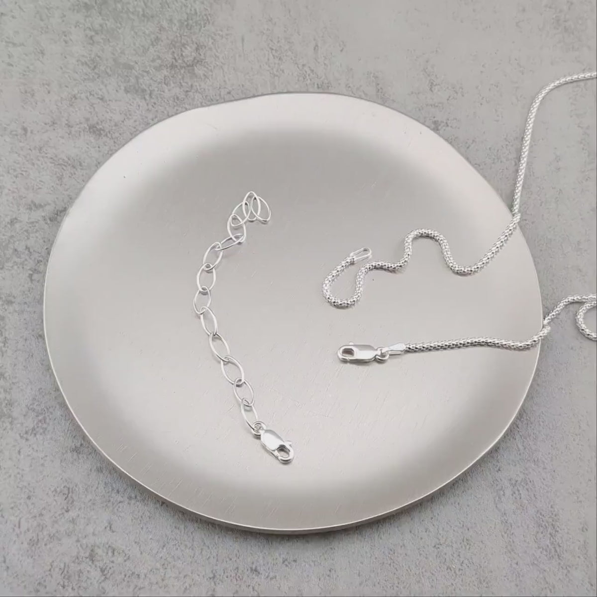 Sterling silver necklace or bracelet chain lever clasp extender 2-5 inch adjustable chain.  Pick 1.