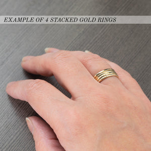 14K gold ring, 1.5mm thick 14K gold stacking band, simple minimalist wedding band