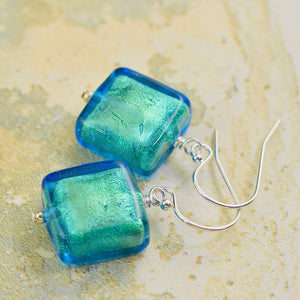 Blue Murano glass earrings