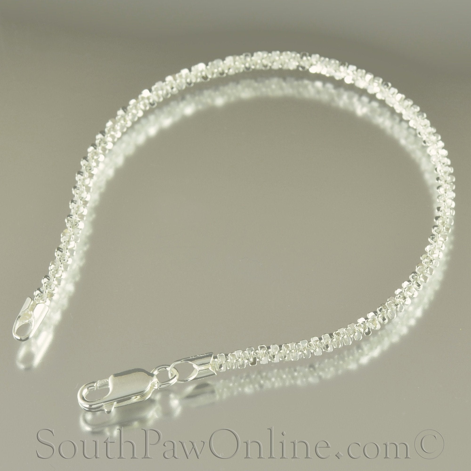 Fancy sterling silver bracelet, Made in Italy, 7 and 8 inches lengths