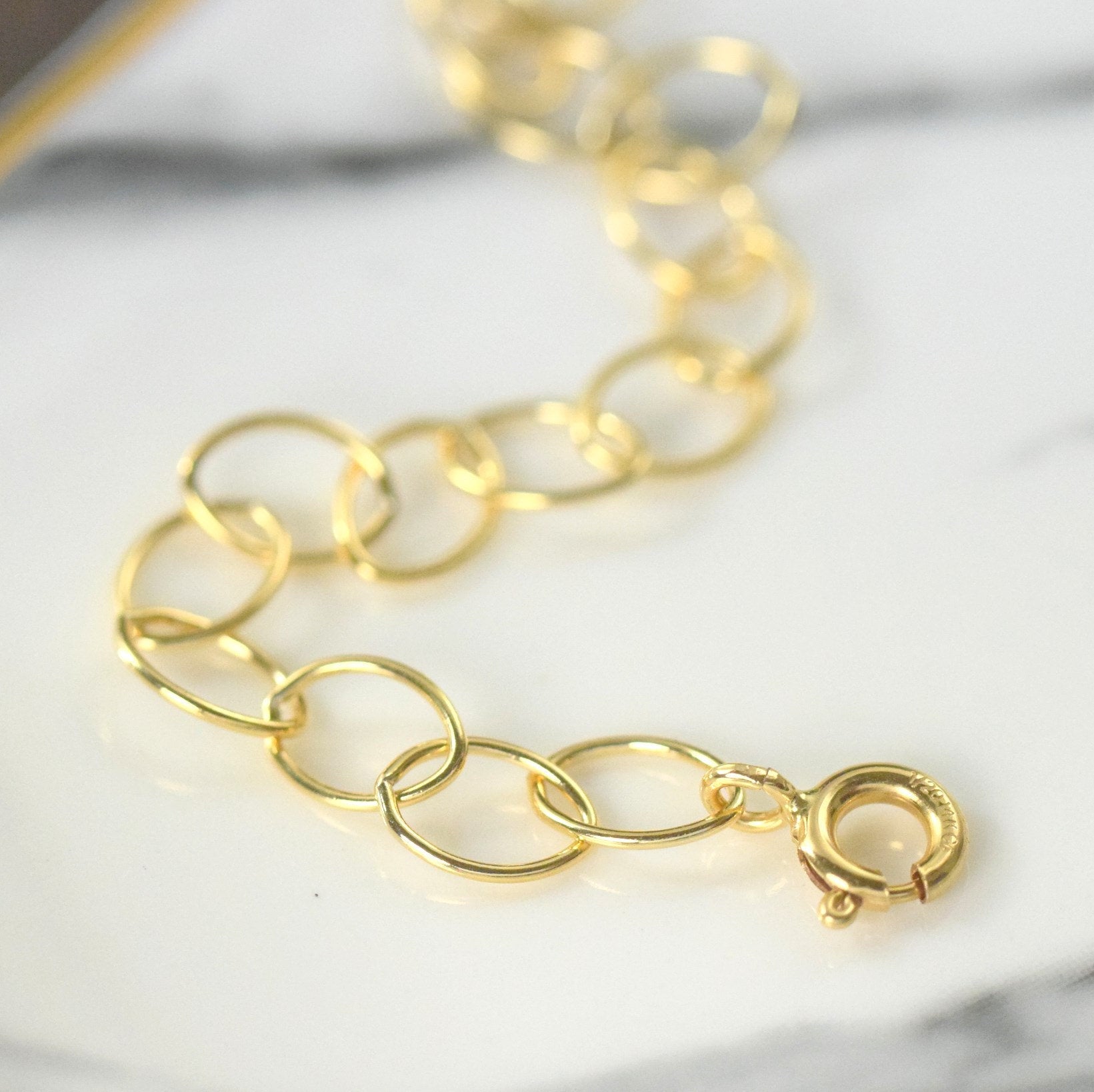 Gold filled Lever clasp adjustable necklace extender