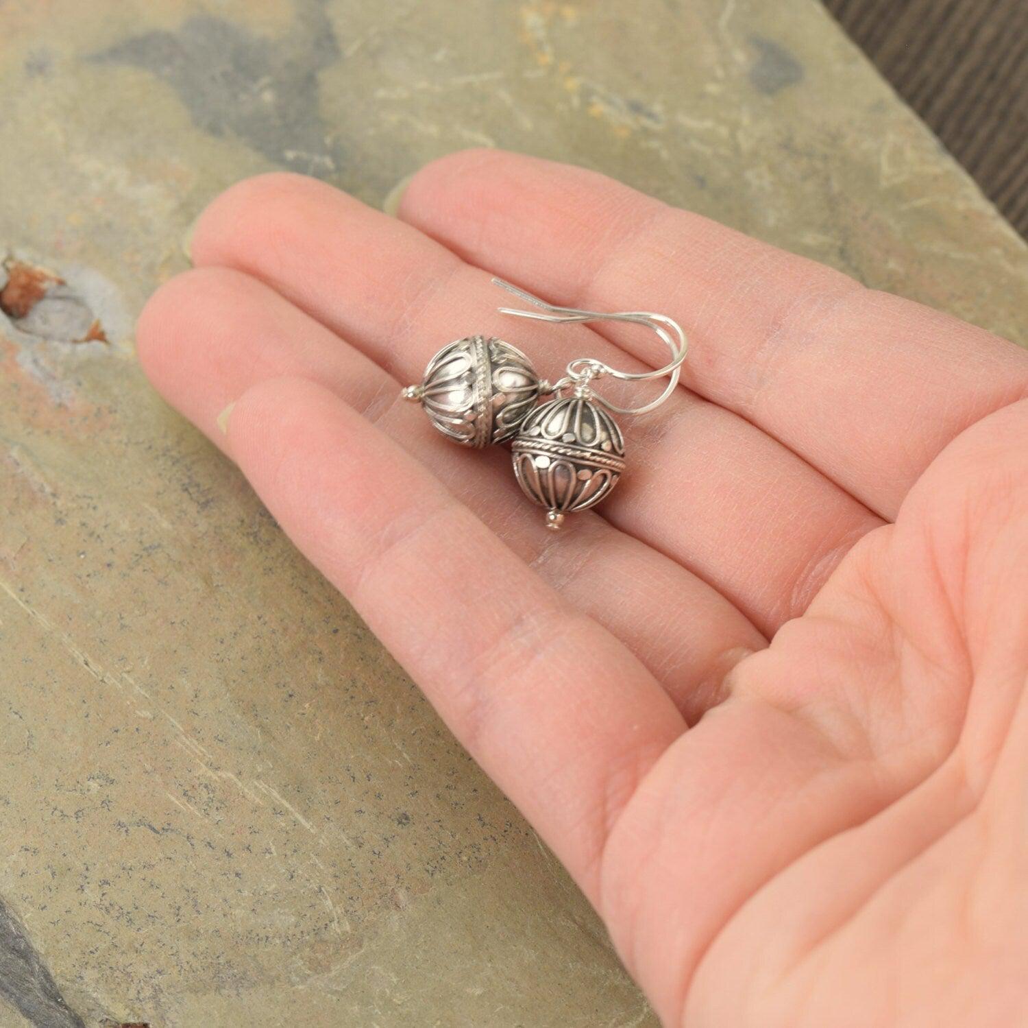 Hot Air balloon earrings, Sterling silver