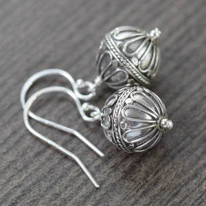 Hot Air balloon earrings, Sterling silver