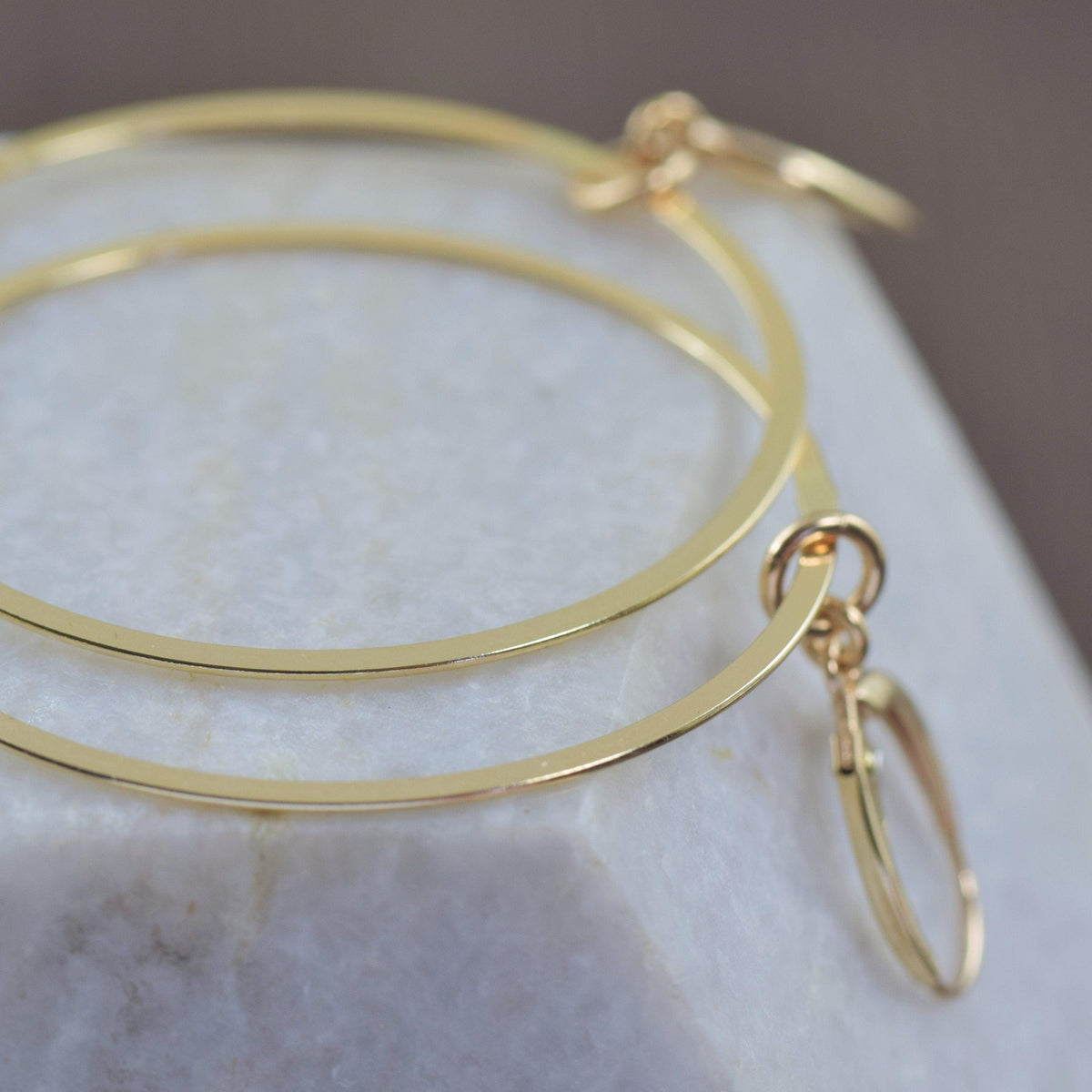 Large gold filled hoop earrings with gold filled 2 inch hoop dangles, gifts for her