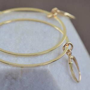 Large gold filled hoop earrings with gold filled 2 inch hoop dangles, gifts for her