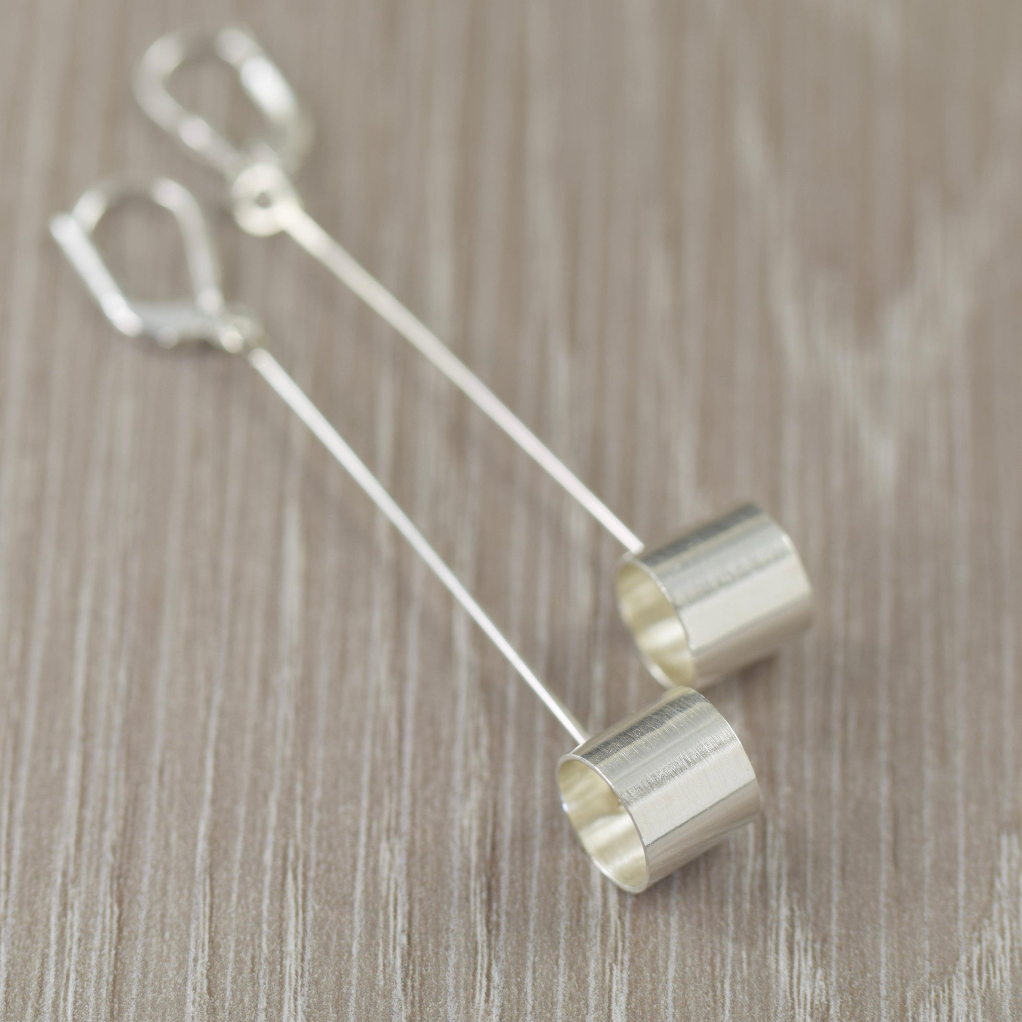 Long sterling silver dangle earrings