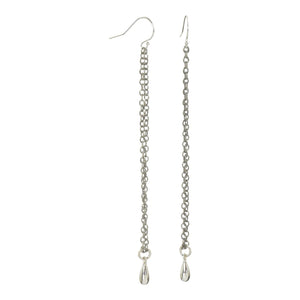 Long sterling silver teardrop earrings also available in Vermeil gold