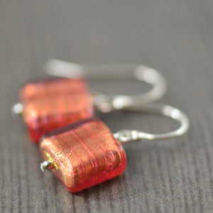 Orange Murano glass earrings