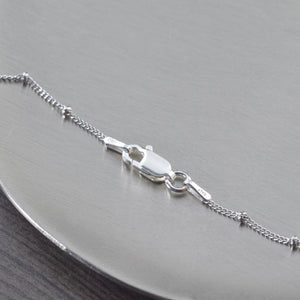 Rhodium plated 925 Sterling Silver Chain necklace, thin beaded satellite Italian chain, 16 inch, 18 inch, 20 inch, Unisex jewelry