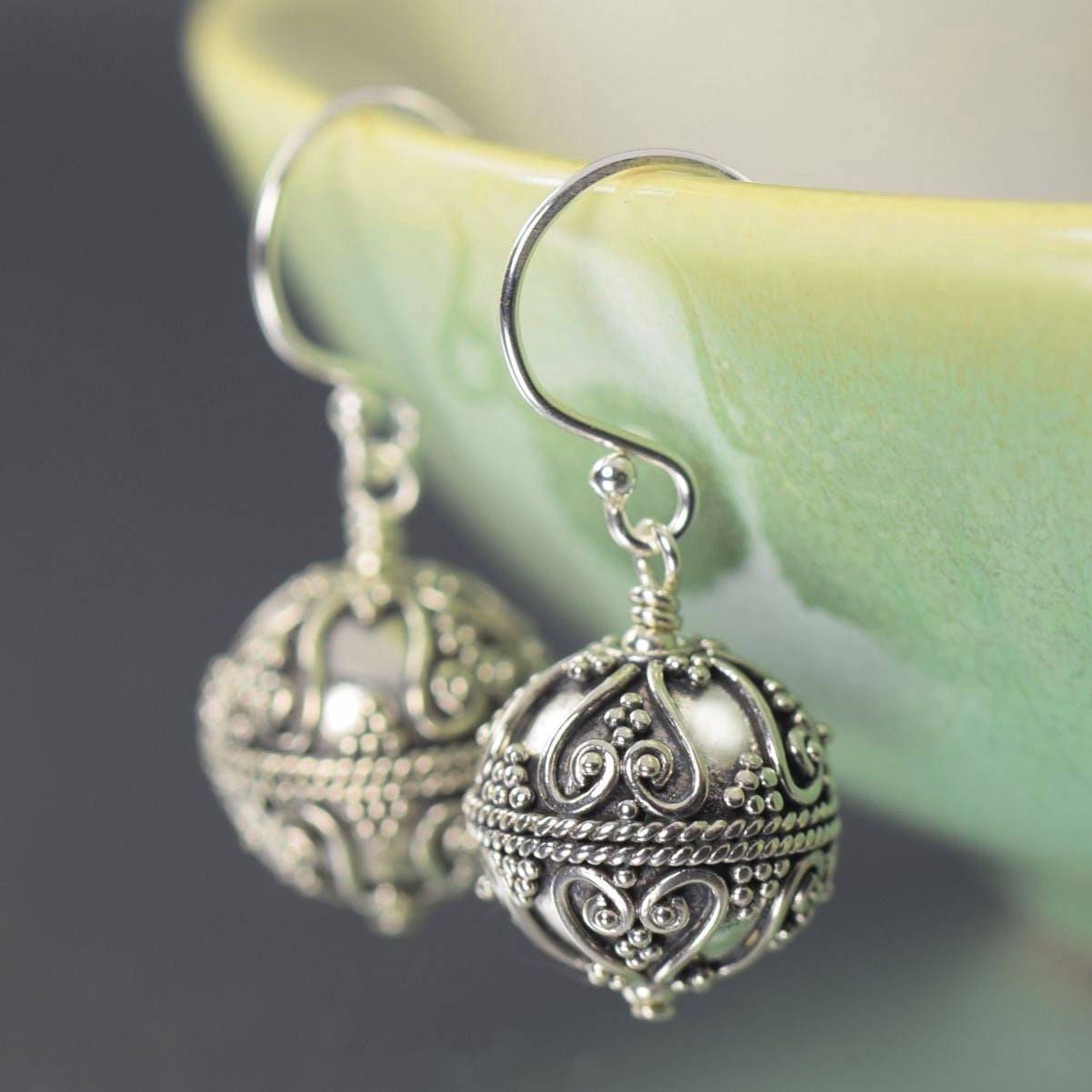 Balinese Silver & Gold Earrings Balinese Silver & Gold Earrings