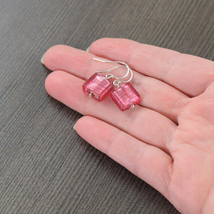 Ruby Murano Venetian glass earrings